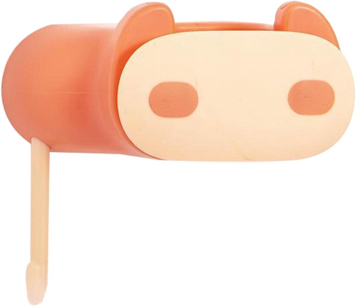 Dweil Houder - Bezem Organizer - Ruimte Besparen - Sterke Lijm Grip - 5 x 10 x 5 cm - Oranje