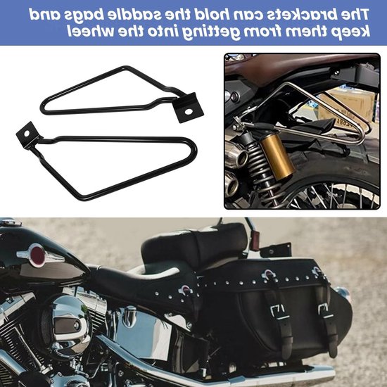 Motorfiets Zadelzakken Steun in Chroom voor XL883/1200 en HD1450/1584 - Duurzame Bevestiging en Stijlvolle Accessoires — afbeelding 3