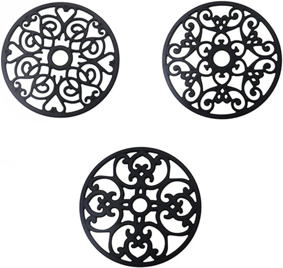Onderzetters Set - Hittebestendig Mat - Tafel Beschermen - Antislip Ontwerp - 3 Stuks - Grijs