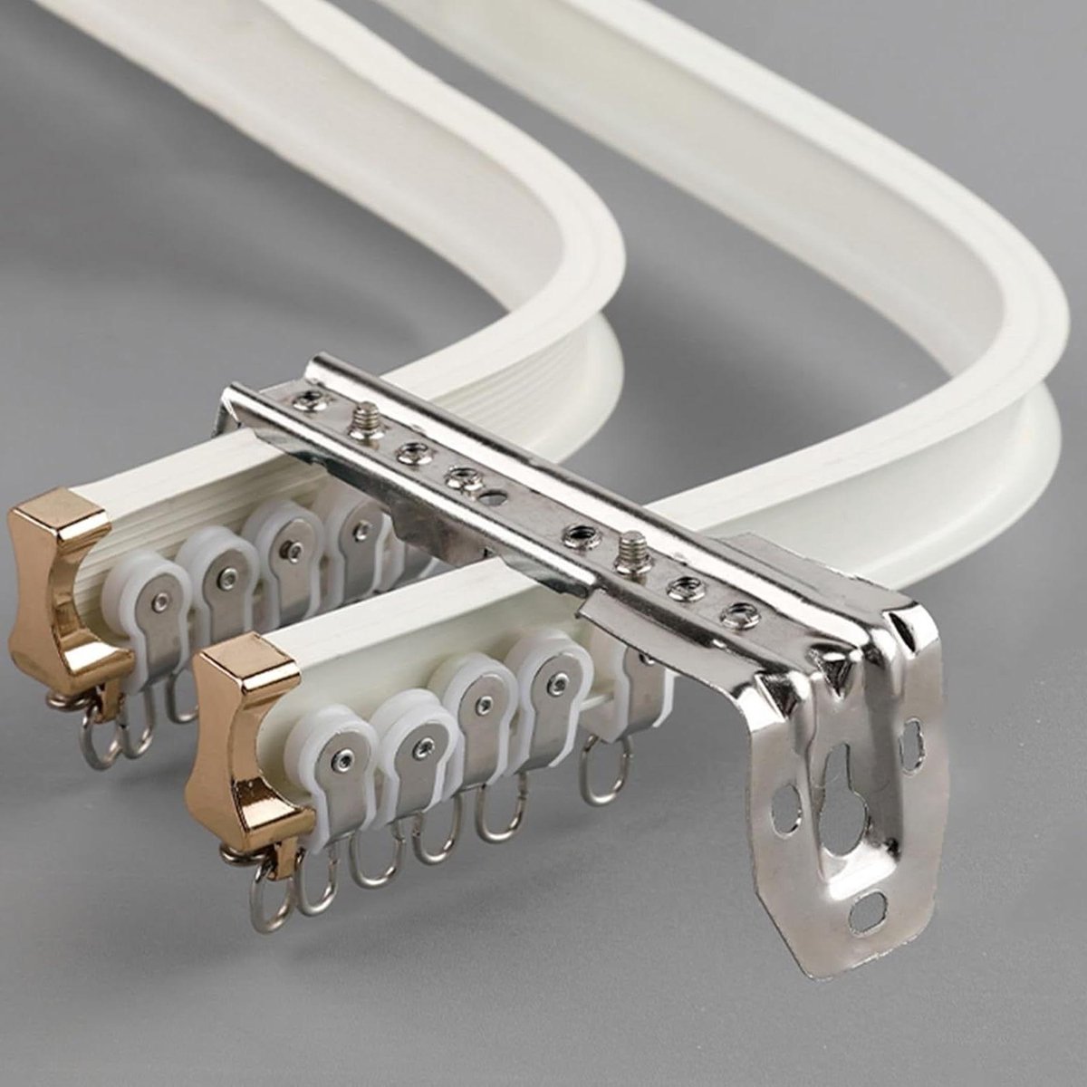 Flexibele Gordijnrail - Buigbare Stang - Raamdecoratie Aanpassen - Stille Loop - 3 Meter - Wit
