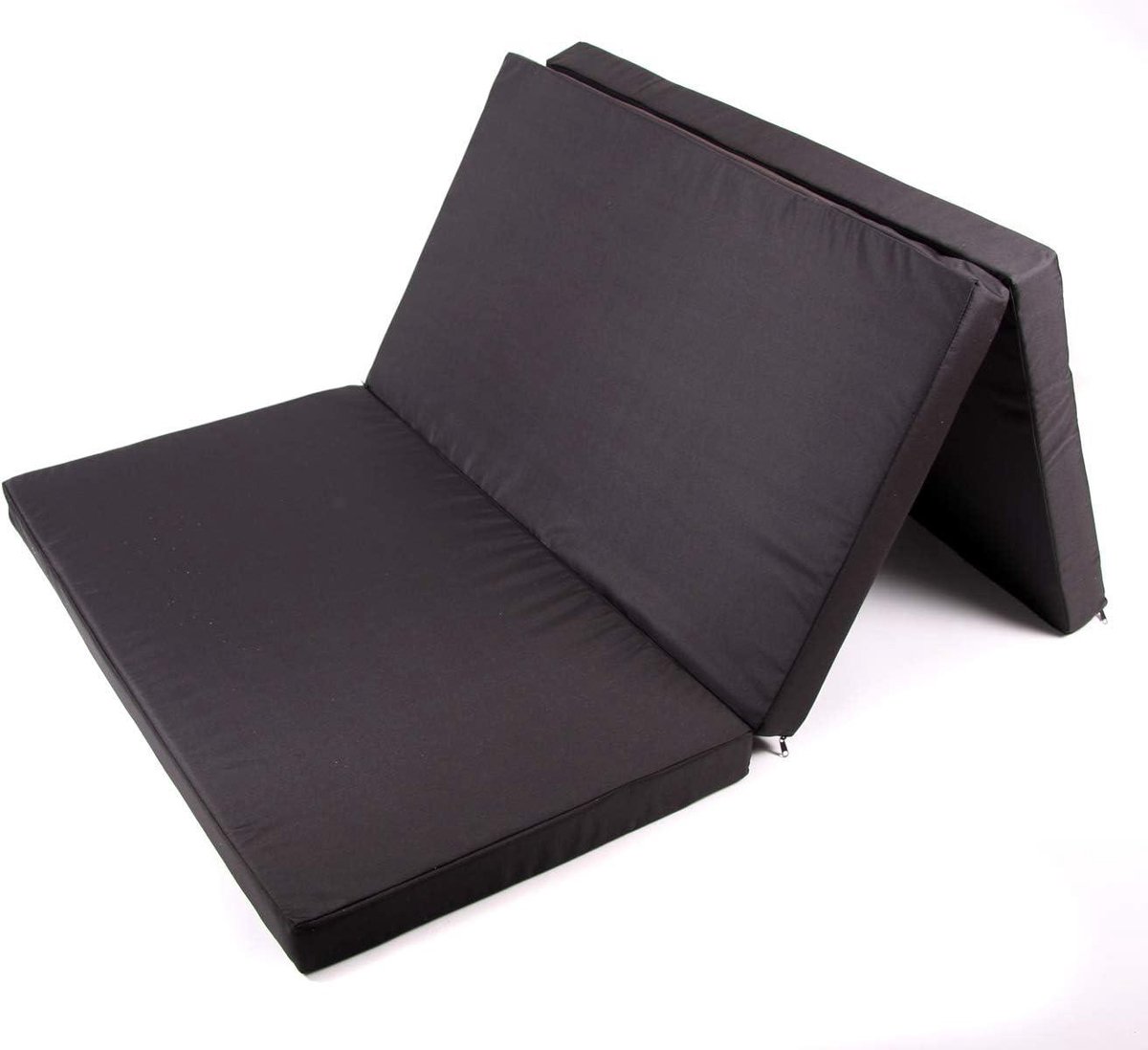 Vouwmatras - Slaapmat Logeerbed - Kamperen Reizen - Thermo-elastisch visco-schuim - 185x120x8cm - Zwart