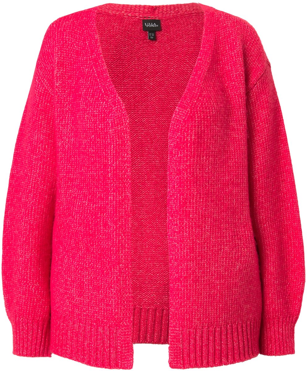 Ulla Popken - Dames - Vest open model lange mouwen gerecycled - Hibiscus-roze - Maat 42+