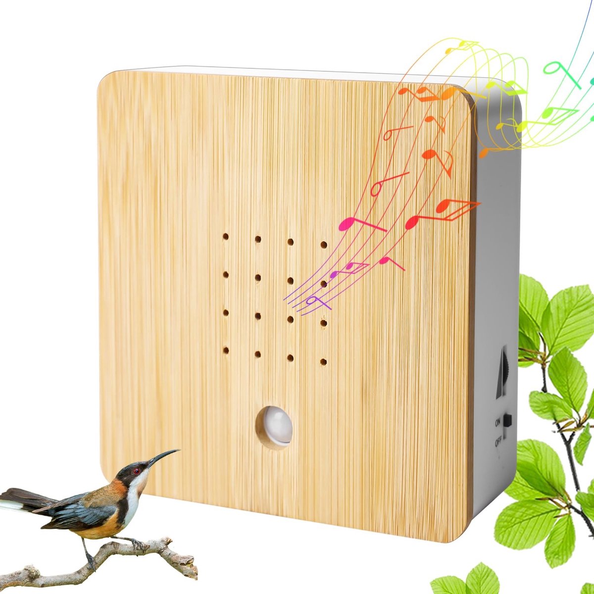 Innovra - Dailygoods - Dailygoody - Vogelgezang Box - Bewegingsmelder - Ontspannende natuurgeluiden - Compact formaat - Geluidssysteem - Ideaal voor ontspanning - Gesch