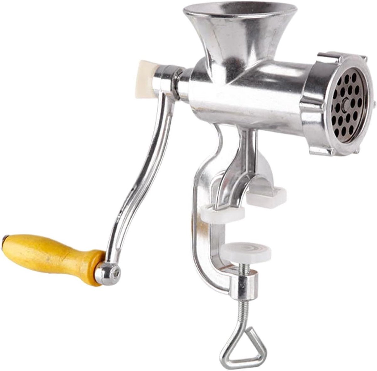 Handgemaakte Vleesmolen - Hand Vullen - Ingrediënten Malen - Robuuste Aluminium Legering - 17x8.5x20 cm - Zilverkleurig