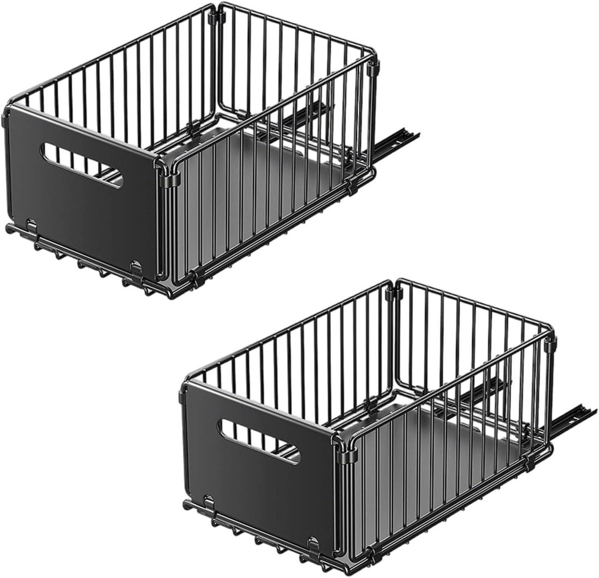 Uittrekbare Lade Organizer - Kast Mand - Ruimte Besparen - Opvouwbaar Systeem - 2 Stuks - Zwart