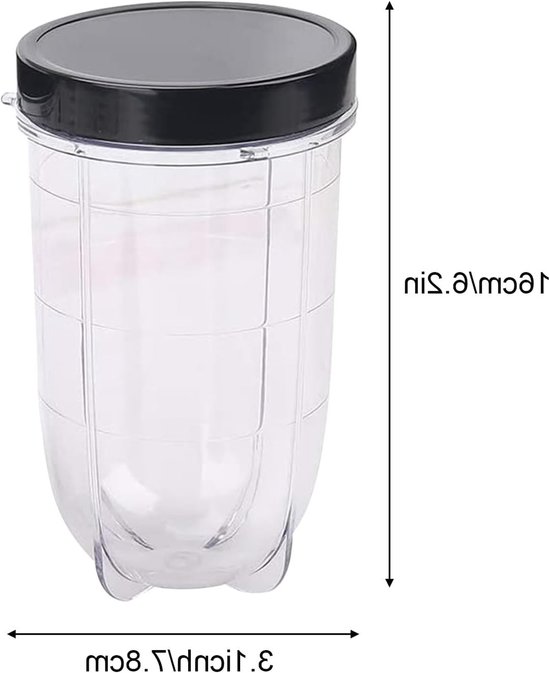 Vervangende Bekers voor Blender, 3-Pack van 16 oz, Inclusief Deksel, Geschikt voor Keukenapparatuur en Sapcentrifuges — afbeelding 3