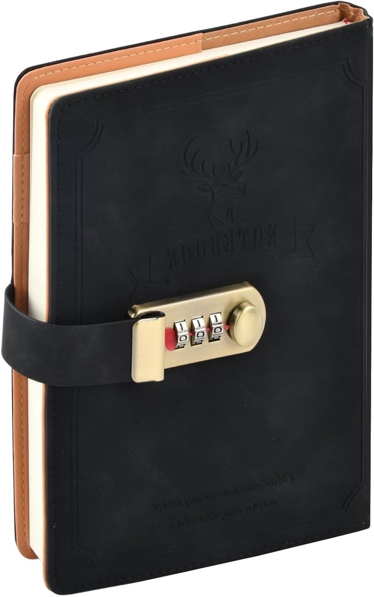 Geheime Dagboek met Slot, 256 Pagina's Notitieboek voor Mannen en Vrouwen, PU Leer, Ideaal voor Reizen, Organiseren en Plannen