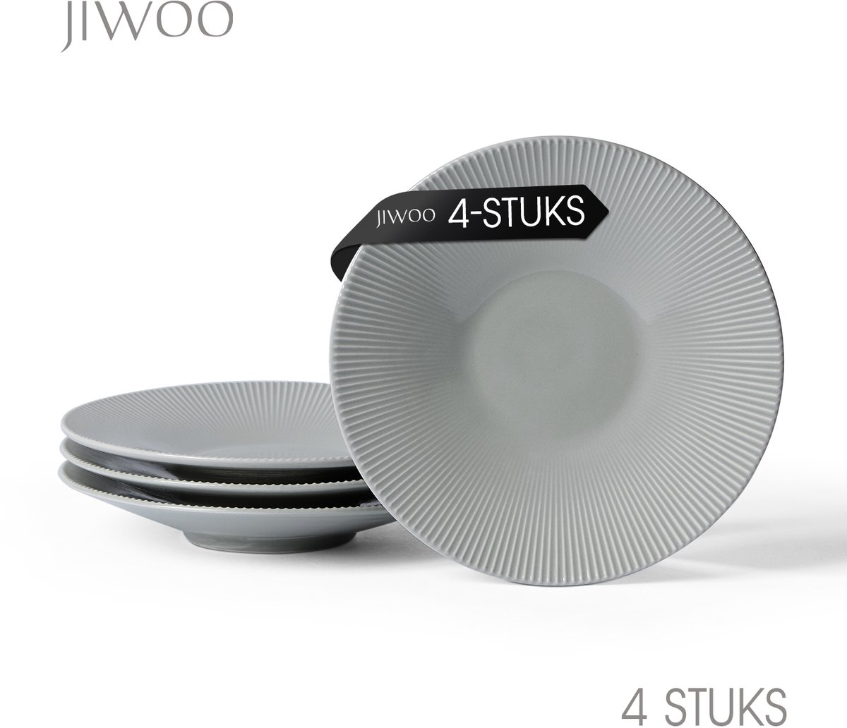 Dinerborden set van 4 (Ø21,2cm / 8,5inch), Bordenset, Dessertborden, Pastaborden, serviesset 4 persoons, Geschikt voor restaurants, Horeca, Feest, familiefeesten, banketten en picknicks, Magnetron-vaatwasserbestendig, Keramiek