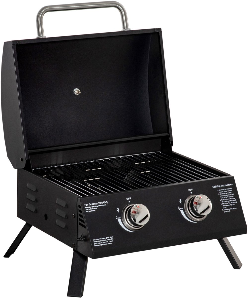 Outsunny Gasgrill - Staal - 55x46,5x41cm - Zwart