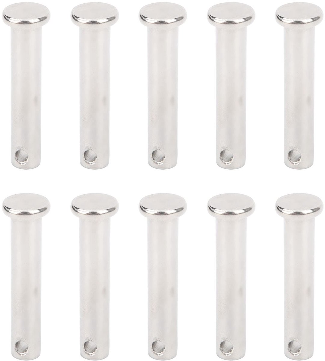 Allecto - Ronde Gaffelpennen - M8X40mm - Eenvoudige Installatie - Enkelgat Gaffelpennen - Assortimentsset - Geschikt voor diverse toepassingen