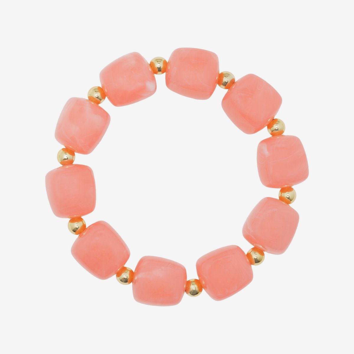 Essenza Large Beads Bracelet Orange-Red