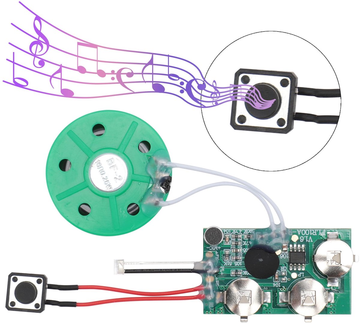 Golden crown - Recordable Voice Module - Audio Chip - 4 Minuten Opname - DIY Geluidsmodule - Perfect voor Wenskaarten - Geschikt voor Persoonlijk Gebr