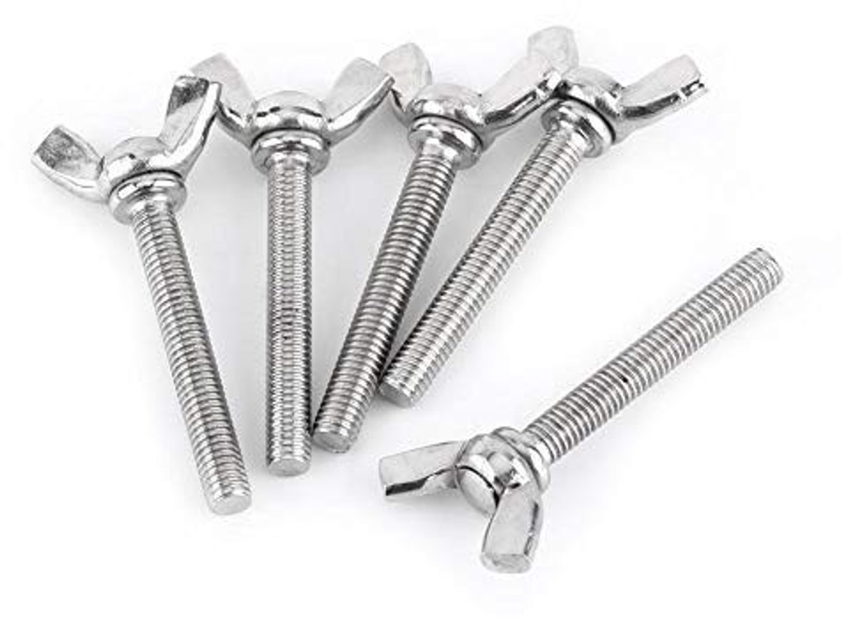 Store_9 - M5 Wing Screws - 5 Stuks - Roestvrij staal - Herbruikbaar - Voor meubels en machines - 20 mm