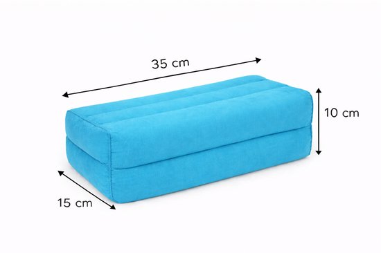 Yoga blok - Traditionele Thaise Kapok Yoga Ondersteuning Blok Kussen - Meditatie Kussen rechthoek - 35x15x10cm - Turquoise van BonBela — afbeelding 4