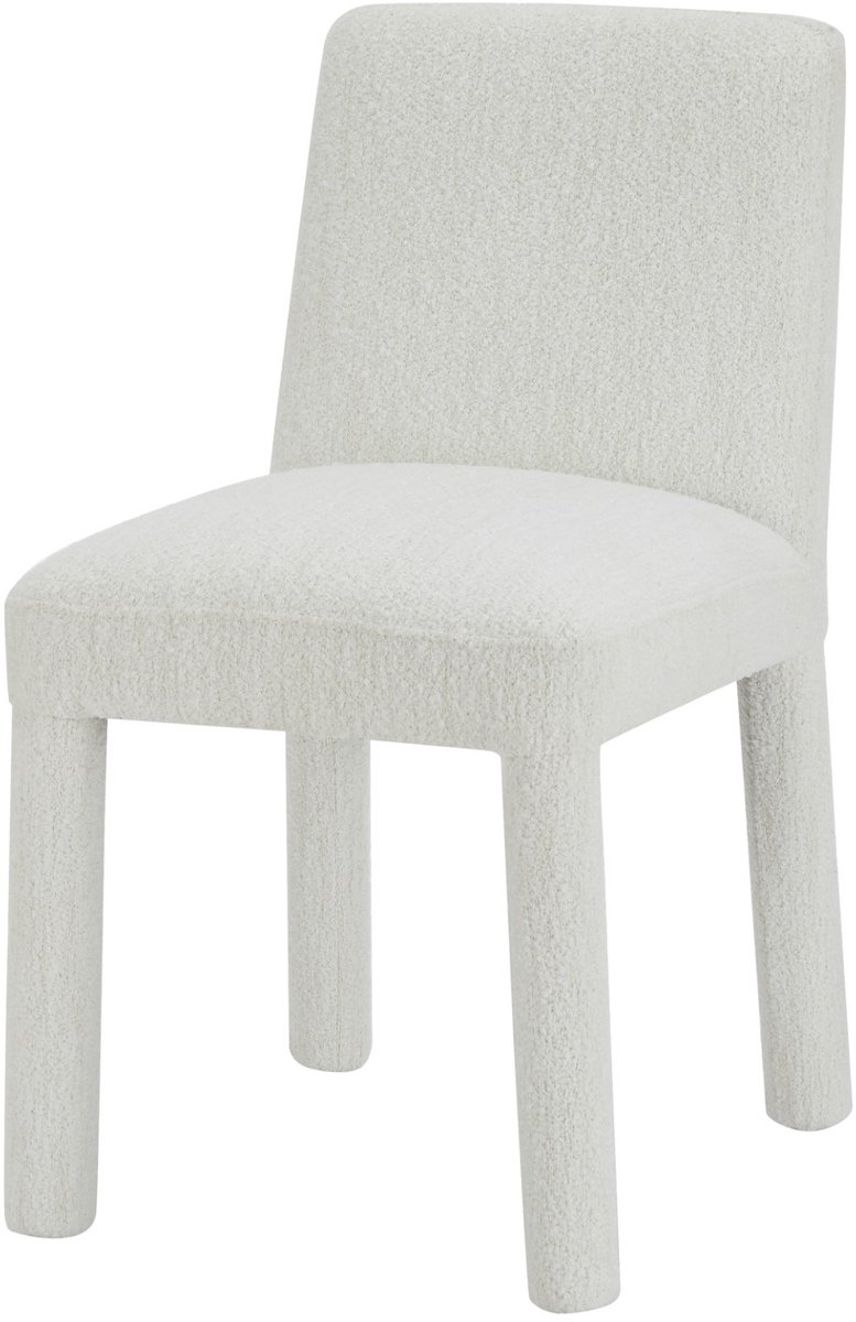 Sleepking - Twee stukken in Doos - Stoel / Eetkamerstoel Antarctica - 100% linnen Teddy Bouclé - Wit