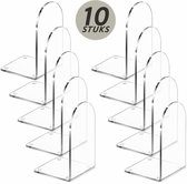 Set van 10 Boekensteun - Plexiglas Transparant Boekenhouder - Heavy-Duty Bureau Boekenrek Organizer - Tijdschriftenhouder Boeksteun - Multifunctioneel Boekenstandaard - Lectuurbak Tijdschriftenrek - Book Holder Boekenkast Accessoires - Boeken Steun