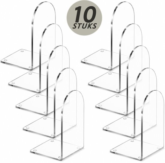 Foto: Set van 10 boekensteun plexiglas transparant boekenhouder heavy duty bureau boekenrek organizer tijdschriftenhouder boeksteun multifunctioneel boekenstandaard lectuurbak tijdschriftenrek book holder boekenkast accessoires boeken steun