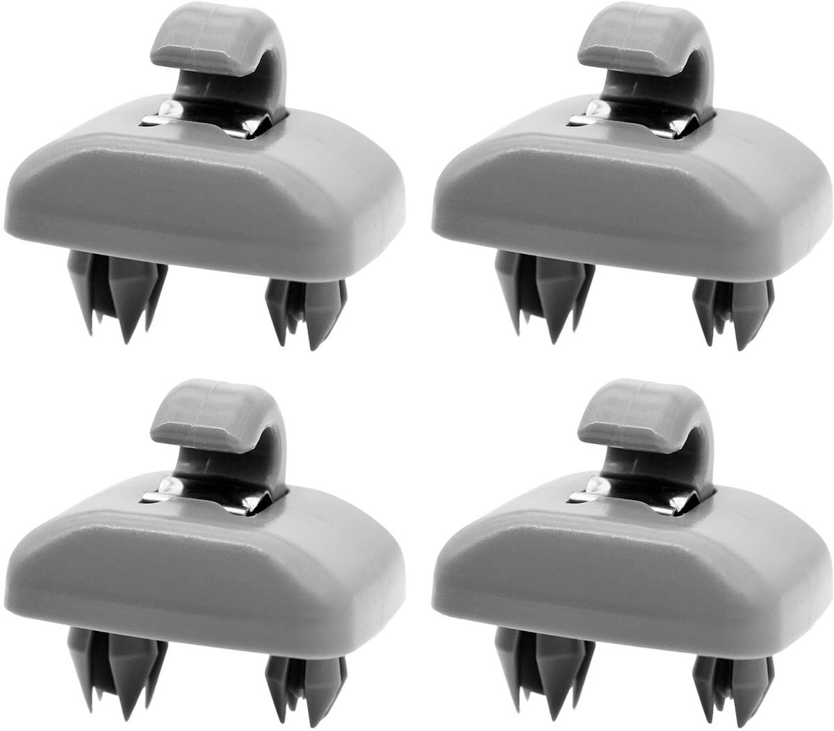 NTHProducts - Auto Zonneklep Haken - Praktische Auto Accessoires - Set van 4 - Grijs - Voor Zonneschermen - Geschikt voor Diverse Auto's - Duurzaam Mat...