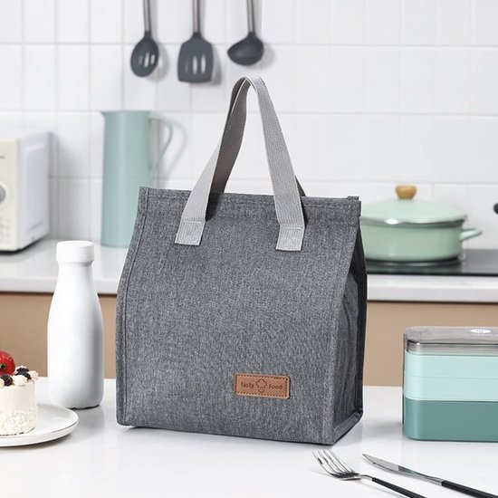 MTTProducts - Cooler Bag - Insulated lunch bag - Perfect voor school en kantoor - Grijs - Waterproof - Ideaal voor picknicks - Compact formaat van Mttproducts — afbeelding 3
