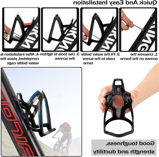 2x Lichtgewicht Flessenhouder Fiets - Sterke Bidonhouder voor Wielrennen en Mountainbike — afbeelding 2