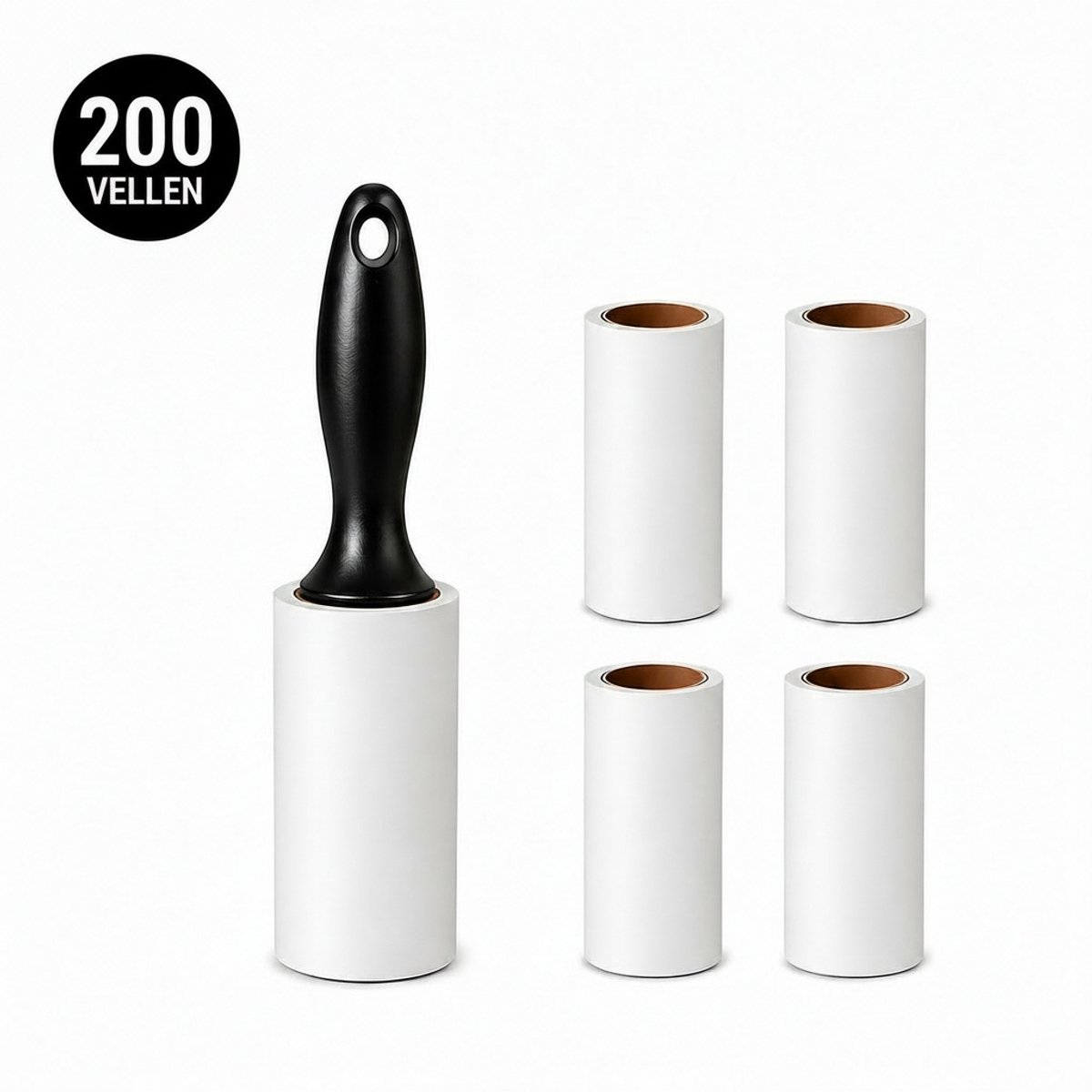 Kledingroller Set – 200 Kleefvellen – Kleefroller – Katten- & Hondenhaar Verwijderaar – Pluisroller – Kledingroller – Kledingborstel