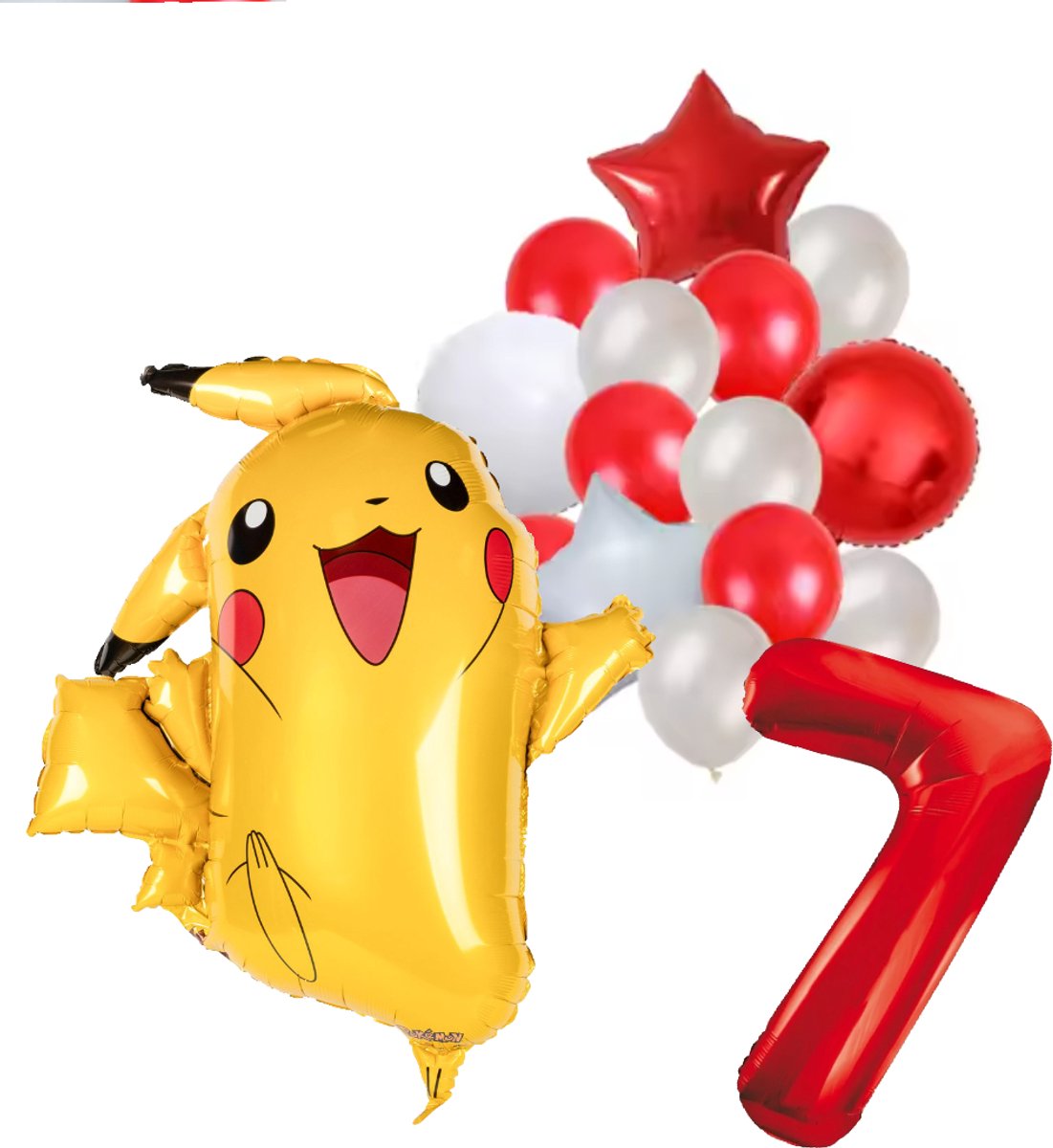 Pokemon ballon set - 62x78cm - Folie Ballon - Pokemon - Pikachu - Themafeest - 7 jaar - Verjaardag - Ballonnen - Versiering - Helium ballon