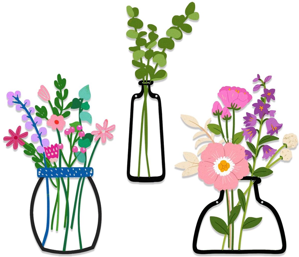 NTHProducts - Multi-Colored Metal Wall Decorations - Wanddecoratie - Unieke metalen bloemen - Multicolor - Rustieke stijl - Perfect voor elke ruimte