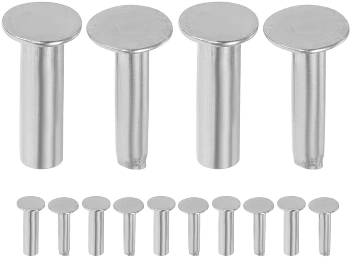 NTHProducts - Handgemaakte Keukenmes Handvatten - 7 Pairs Rivets - Betrouwbare Stabiliteit - Zilver - Keukenaccessoires - Geschikt voor Diverse Keukenm...