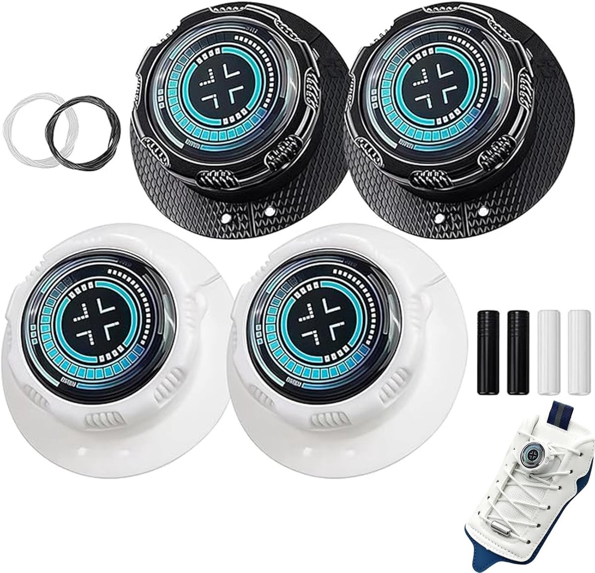 Set van 4 Snelsluitende Veters, Automatische Veters voor Sport- en Werkschoenen, Geschikt voor Volwassenen en Kinderen, Ideaal voor Snelle Aantrekking en Comfortabel Gebruik