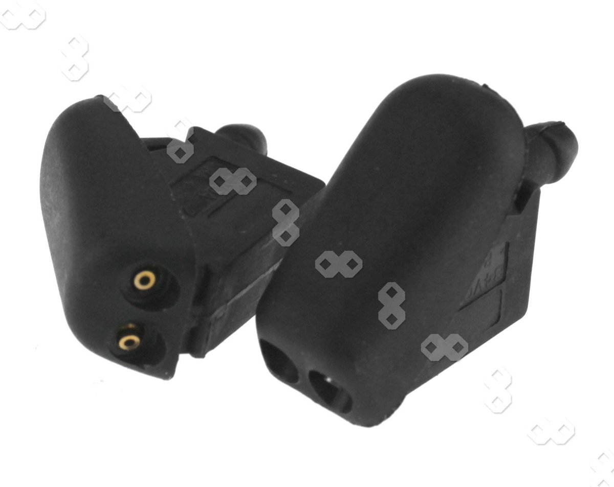 Allecto - Windshield Washer Jets - Water Nozzles - Perfecte vervanging - Zwart - Voor Ford Fiesta 2001-2012 - 2 stuks
