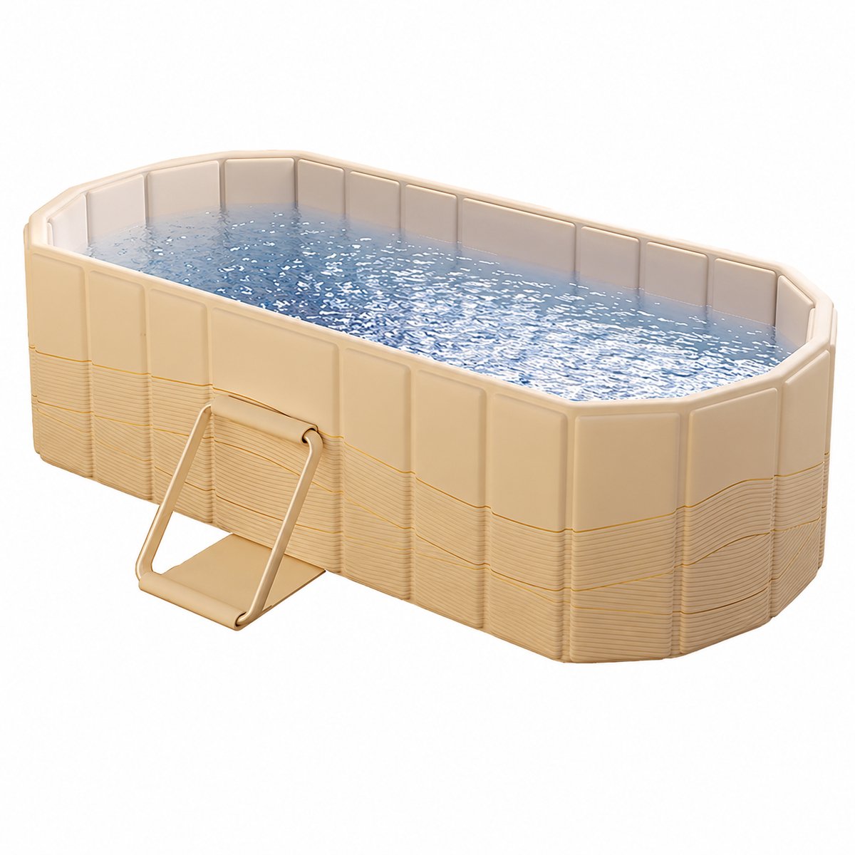 Velmio Opvouwbaar bad - Inklapbaar - Draagbaar Bad Voor Volwassenen - bath bucket - Warm en Koud - 1.5 Meter - Beige