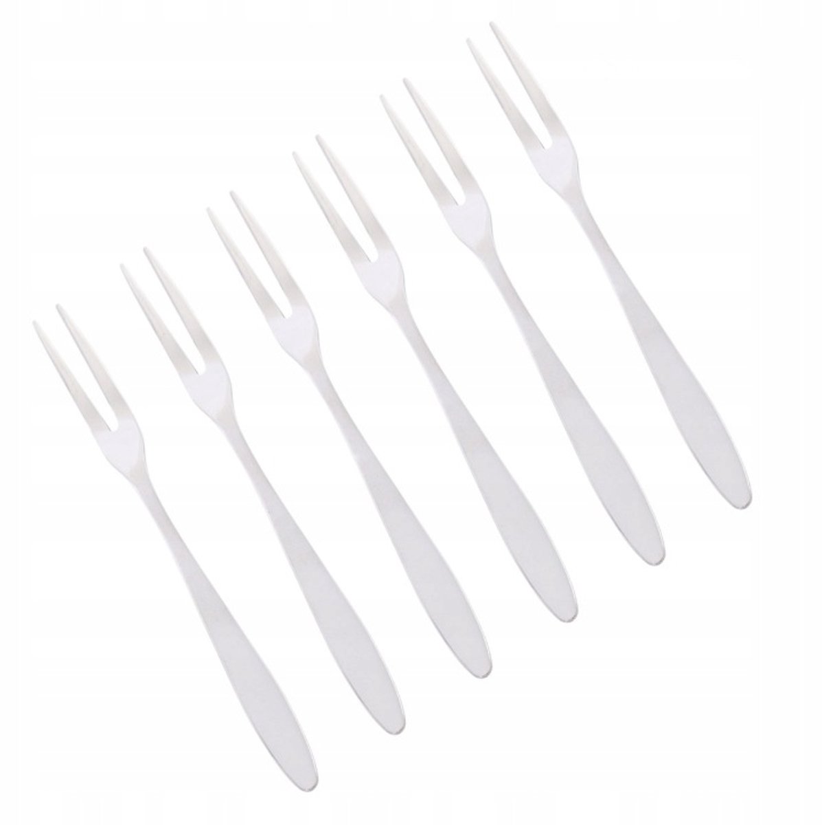 12 elegante stalen salade- en fruitvorken