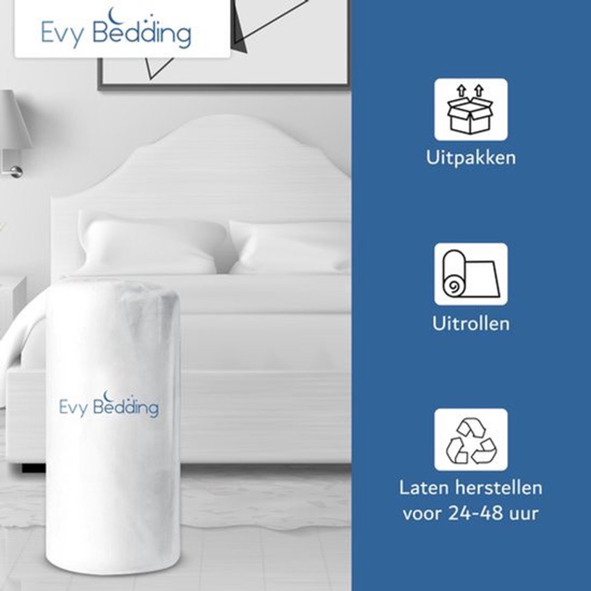 Evy Evy Bedding 90x200 cm - 20 cm dik - HR45 koudschui - afbeelding 2