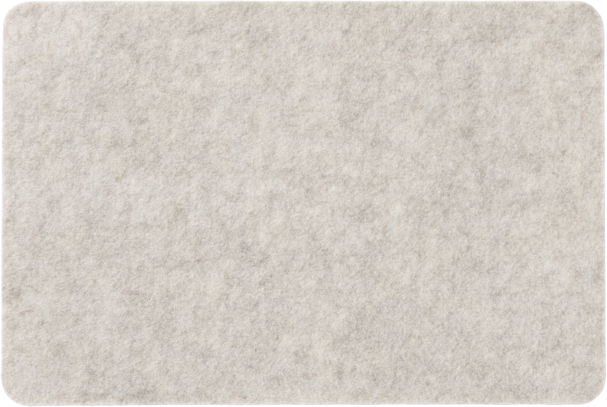 2 Vilten Placemats Rechthoek + 2 Onderzetters Grijs 45x33cm