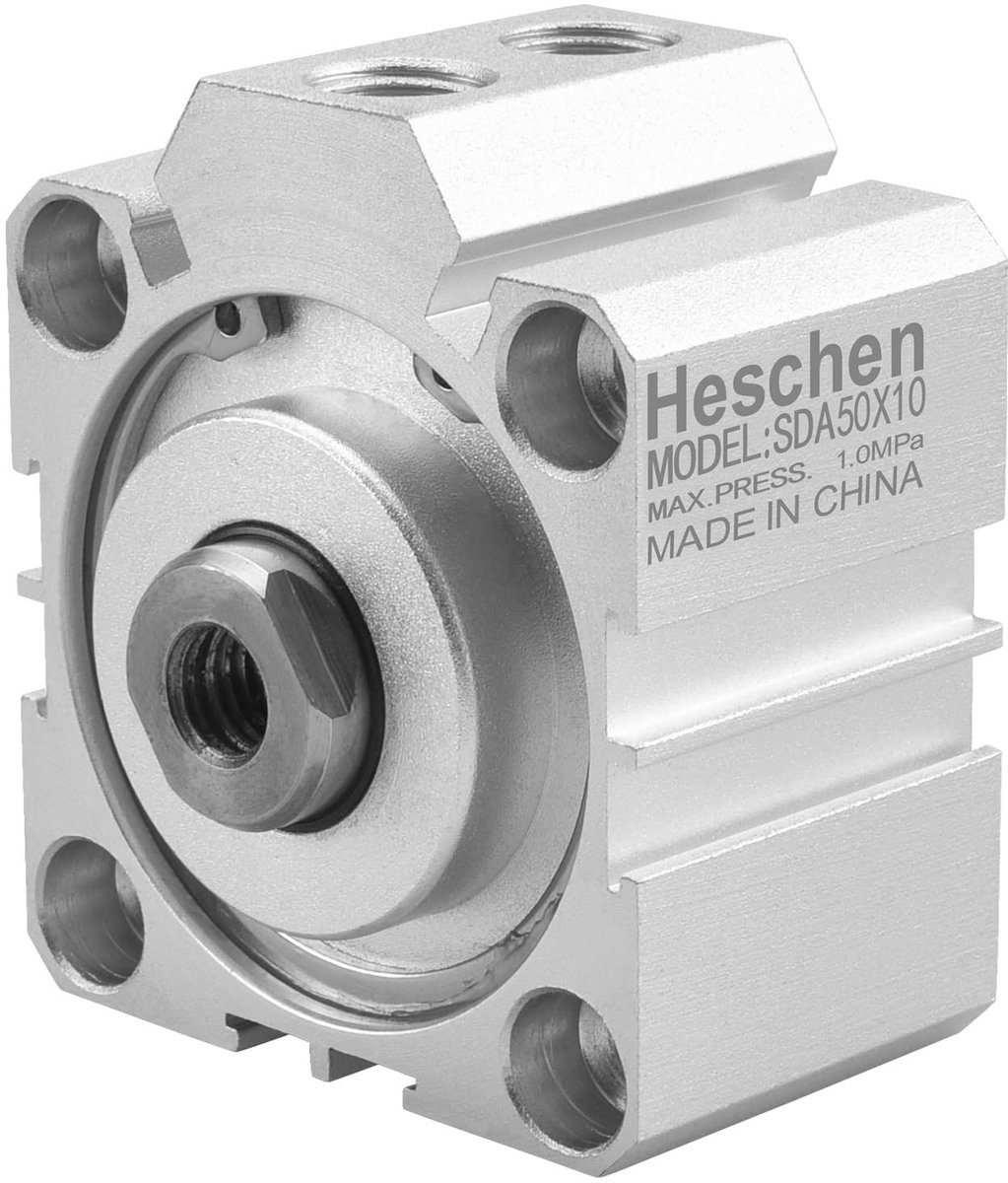 Byshayne - Pneumatische Cilinder - Compacte Aluminium Pneumatische Cilinder - 50mm Bore 10mm Stroke - 1/4 PT Aansluiting - Geschikt voor Diverse Toe...