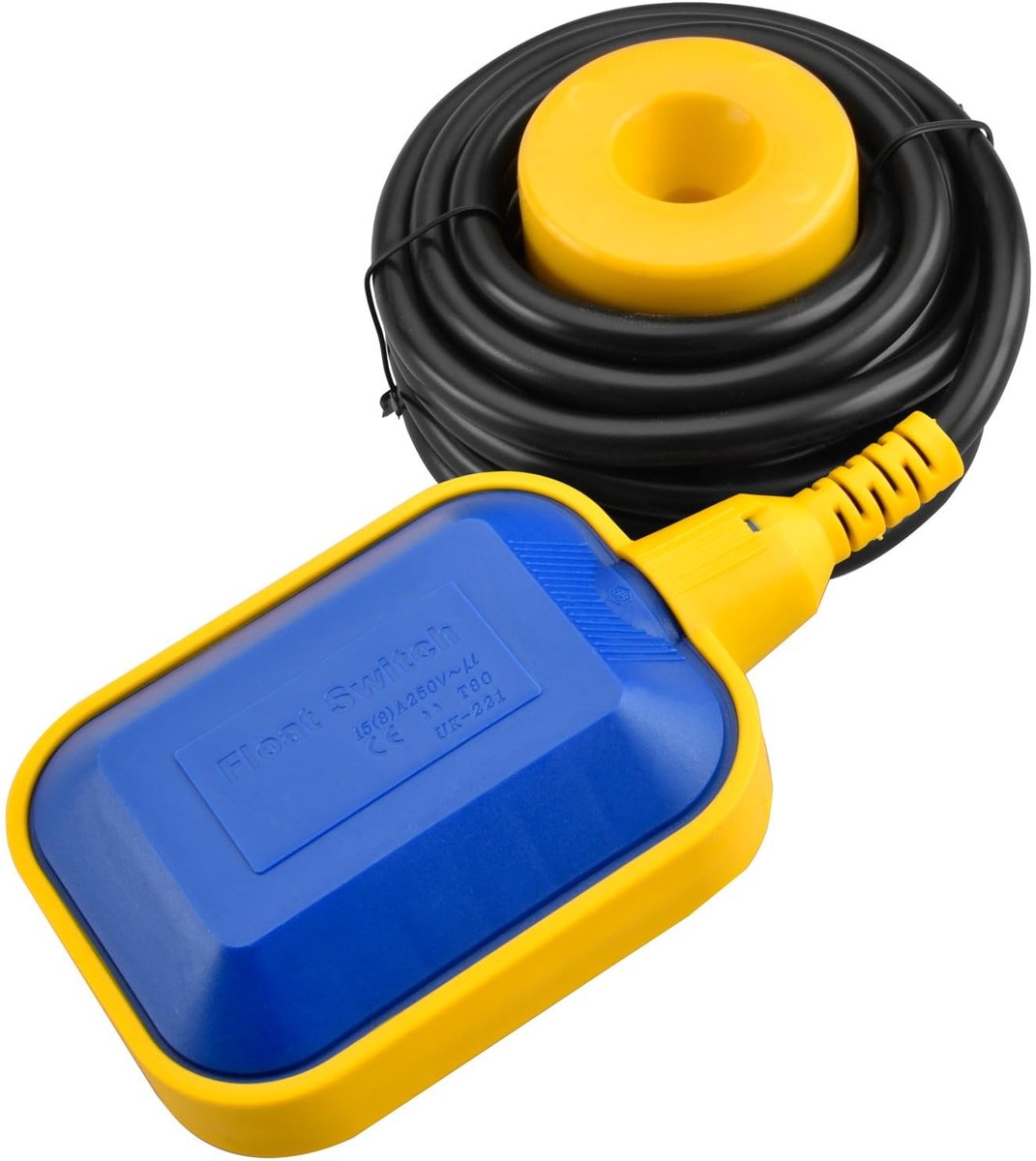 Byshayne - Float Switch - Waterniveau Controller - 4 Meter Kabel - Blauw - Vervuilde Waterpomp - Geschikt voor Waterreservoirs - Perfect voor Dompel..