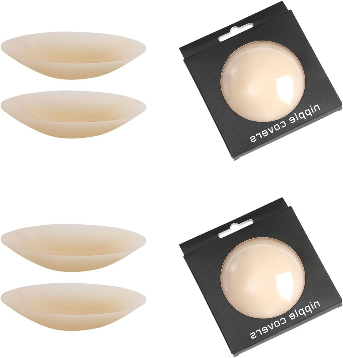 Ultra Dunne Tepelpads - Zelfklevende Tepelcovers voor Vrouwen, Onzichtbaar en Herbruikbaar, Waterproof, 8 cm, Huidkleur, Perfect voor Onder Kleding