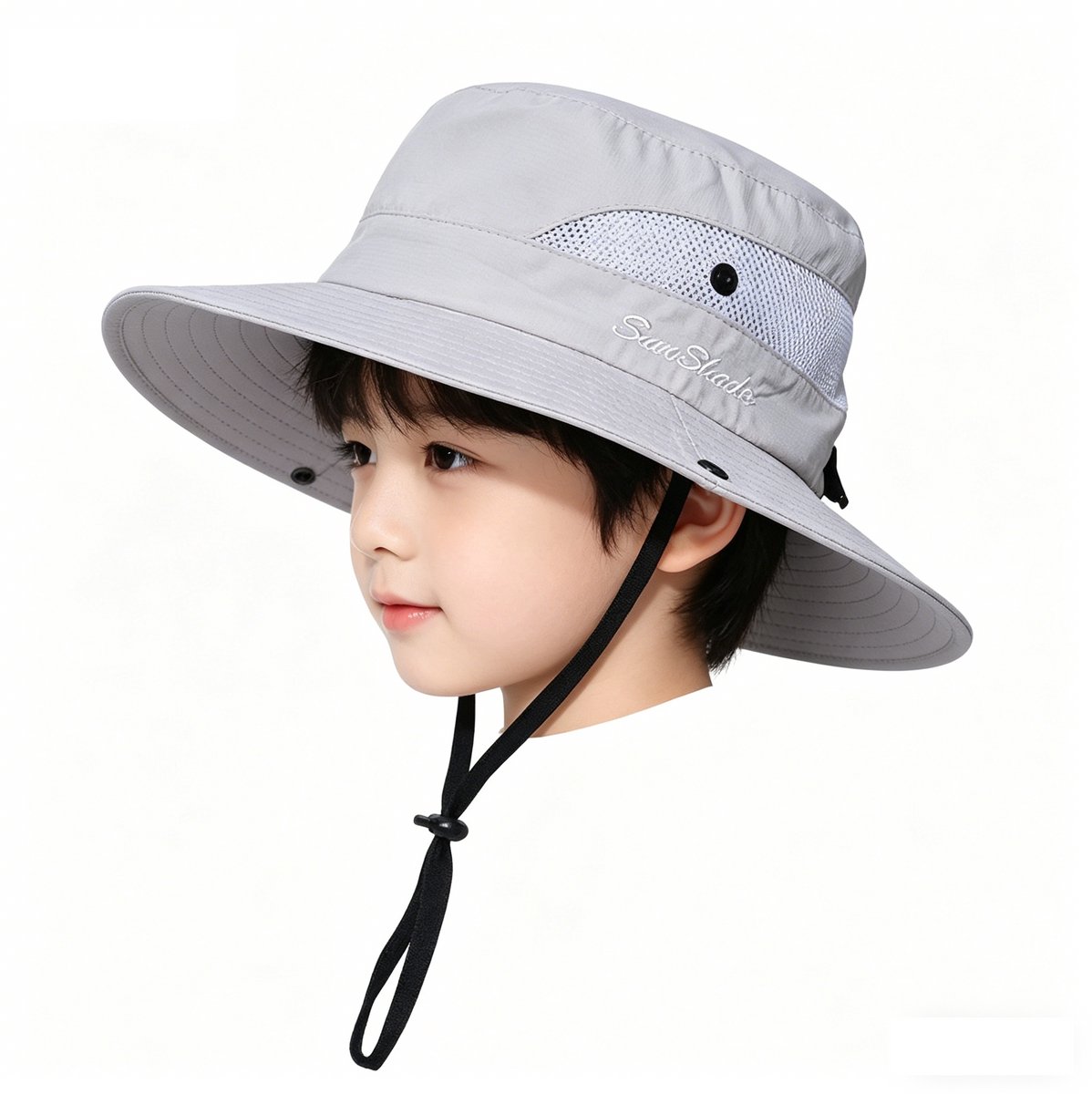 Zonnehoed kind - Bucket Hat - UV Bescherming - Zonnepet met Brede Rand en Paardenstaart Opening - Perfect voor Paardenstaarten, Sneldrogend - Ademend Strand en Outdoor Hoed
