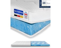 AM Qualitätsmatratzen Premium Plus Gelschuim Topper 160x200cm (SG50) - Premiumhoogte 8 cm - Kwaliteit Made in Germany - Memory foam mattress topper 160 x 200 8cm - Afneembare en wasbare tijk