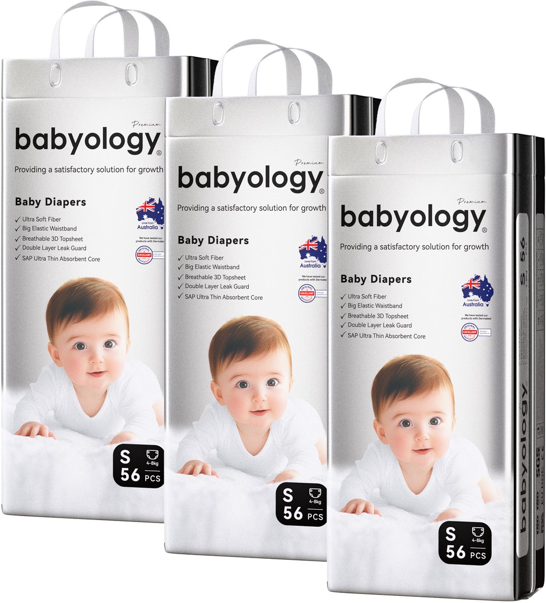 Luiers Maat 2 (4-8kg) - Premium Kwaliteit - 168 Stuks - Dermatologisch Getest - 12+ Uur Droog - Ultra Zacht en Ademend - Megapack - Dubbele Anti Lek Bescherming - REACH Getest