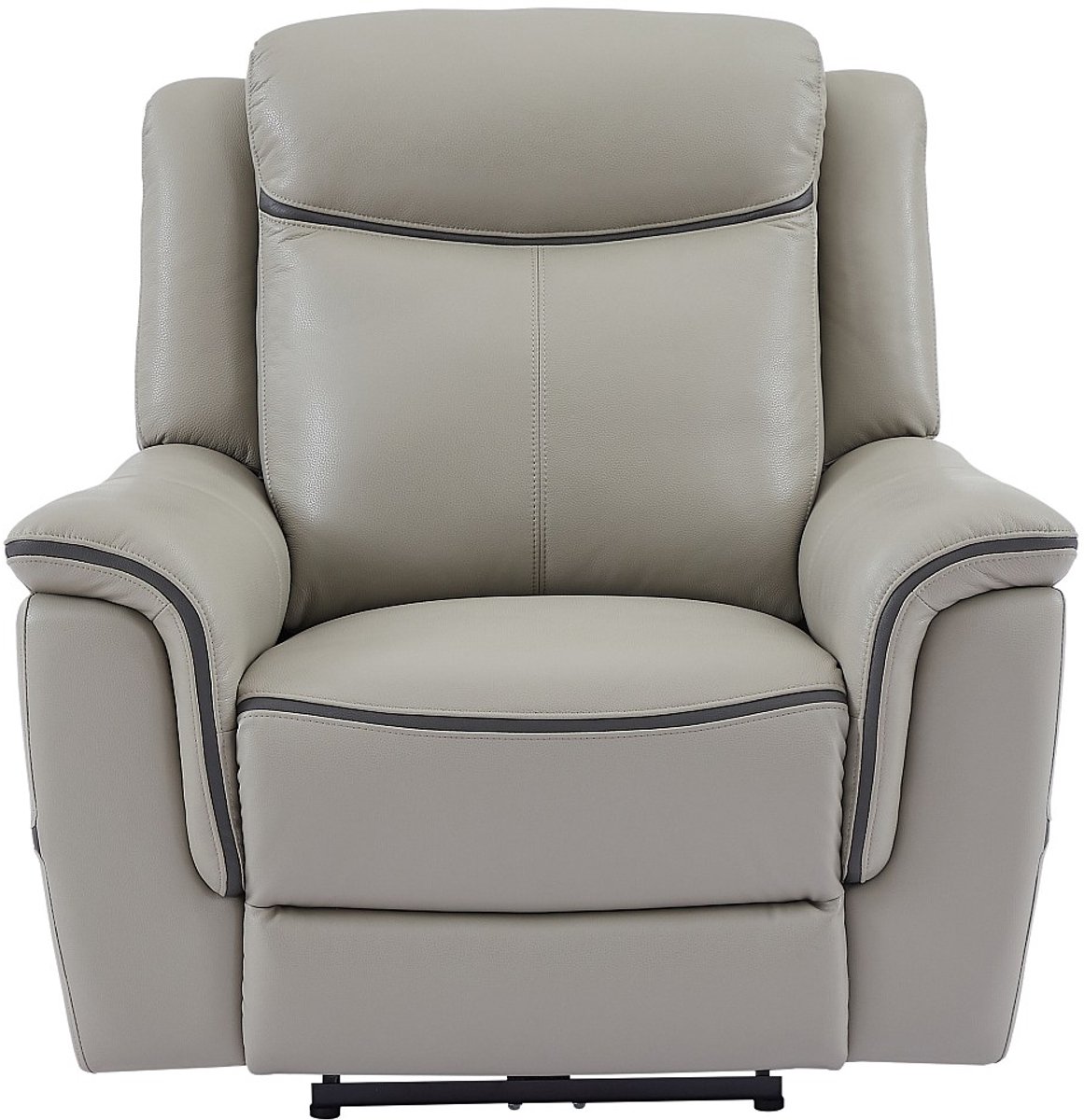 Vente-unique Elektrische fauteuil van lichtgrijs leer ADELIO