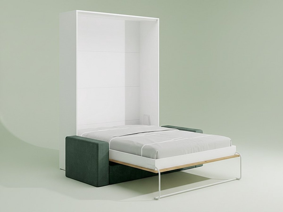 Vente-unique Bedkast hout natuurlijk licht, wit 140 x 200 cm