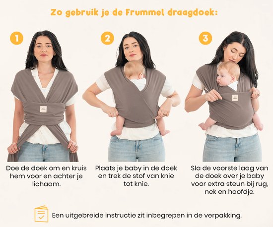 Frummel Baby Draagdoek Koper - Draagzak - Baby Wrap - Baby carrier - Draagdoek baby - Baby 0-36 maanden - Newborn van Merkloos — afbeelding 4