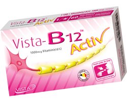 Vista B-12 Activ - Vitamine B12 1000 mcg - Helpt vermoeidheid verminderen - Drie natuurlijke vormen van B12 - Smelttabletten voor directe opname - Vegan - 60 smelttabletten