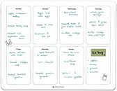 GreenStory - Tableau de planification hebdomadaire - Autocollant - Blanc - M - avec stylo adhésif