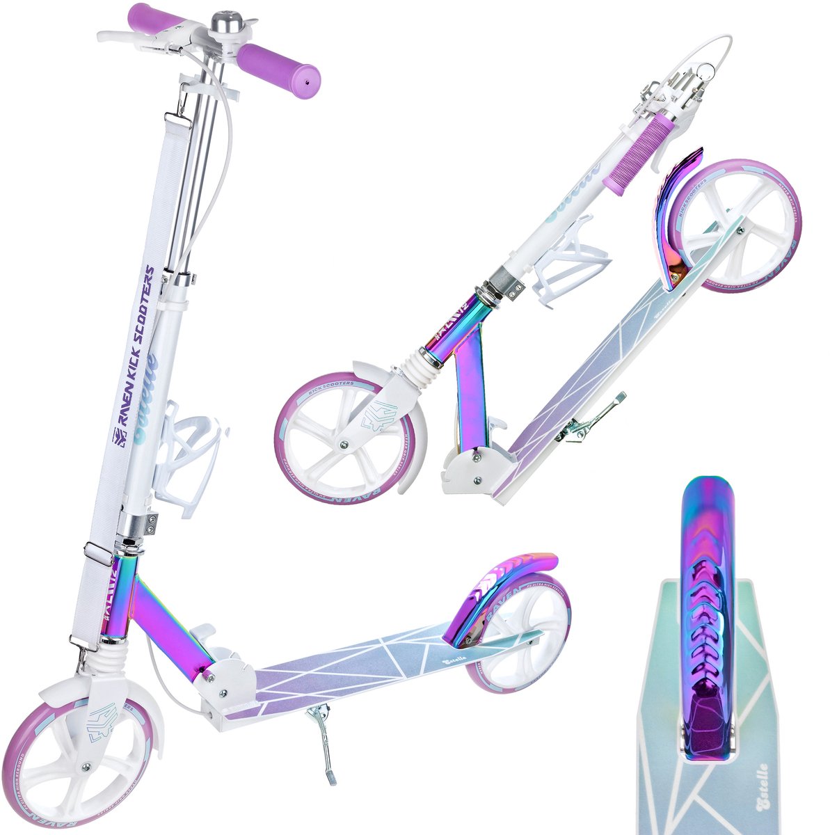 RAVEN Estelle PRO Wit 200mm step met schokdemper en bel