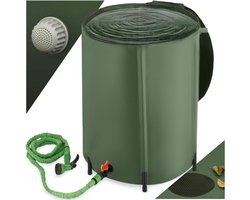 MIRA® Waterton - Regenton - Watertank - Opvouwbare Ton - met Deksel en Kraan - 250L - Groen - 59cm x 59cm x 68cm
