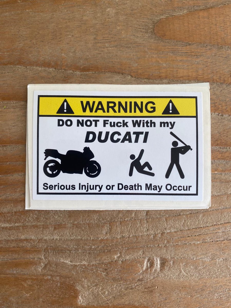 WARNING STICKER DUCATI