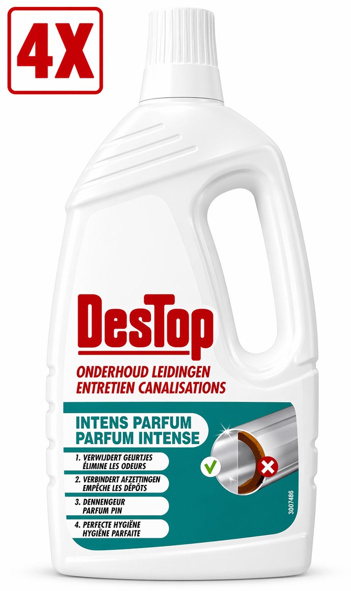 4 x DesTop - Onderhoud leidingen Intens parfum - 1,5 L