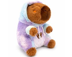 Topknuffels® Capibara met Tie-Dye Hoodie Pluche Knuffel 30 cm - Capybara Knuffels Dierenknuffel - Kapibara Kapybara - Speelgoed Kawaii Kussen - TikTok Plush Toy
